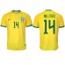 Billige Brasilien Eder Militao #14 Hjemmebane Fodboldtrøjer VM 2022 Kortærmet